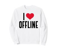 I Love Offline (Digital Detox) (Grafica a Cuore) Felpa