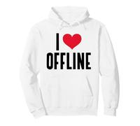 I Love Offline (Digital Detox) (Grafica a Cuore) Felpa con Cappuccio