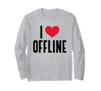 I Love Offline (Digital Detox) (Grafica a Cuore) Maglia a Manica