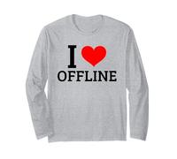 I Love Offline (Digital Detox) (Grafica a Cuore) Maglia a Manica