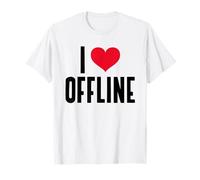 I Love Offline (Digital Detox) (Grafica a Cuore) Maglietta