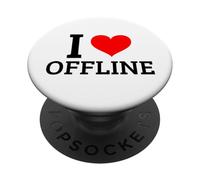 I Love Offline (Digital Detox) (Grafica a cuore) PopSockets PopGrip Adesivo