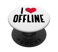 I Love Offline (Digital Detox) (Grafica a cuore) PopSockets PopGrip Adesivo