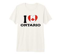 I Love Ontario Canada Cuore Bandiera Maglietta Premium