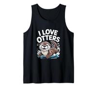 I Love Otters Carino Acqua Animale Splash Canotta
