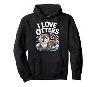 I Love Otters Carino Acqua Animale Splash Felpa con Cappuccio