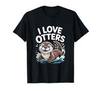 I Love Otters Carino Acqua Animale Splash Maglietta