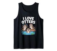 I Love Otters Carino Animale Giocoso Amici Canotta