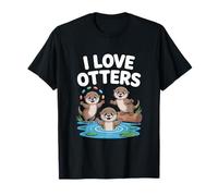 I Love Otters Carino Animale Giocoso Amici Maglietta