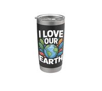 I Love Our Earth - Messaggio ambientale Bicchiere termico in acciaio inox doppia parete