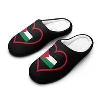 I Love Palestine - Pantofole da uomo a forma di cuore rosso, per interni ed esterni, con suola in gomma, Stile:, 42.5 EU