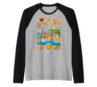 I Love Palma De Mallorca Spagna Viaggio Souvenir Maglia con Maniche Raglan