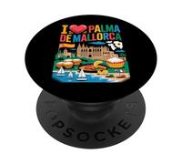 I Love Palma De Mallorca Spagna Viaggio Souvenir PopSockets PopGrip Adesivo