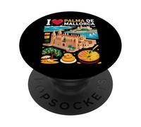 I Love Palma De Mallorca Spagna Viaggio Souvenir PopSockets PopGrip Adesivo