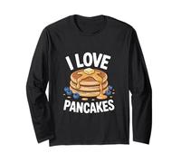 I Love Pancakes Stack Sciroppo Colazione Bacche Maglia a Manica