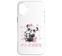 I Love Pandas Love Mom Panda Bear and Baby Youth Custodia per iPhone 16 Plus