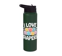 I Love Pannolini Colorful Statement Fun Stainless Steel Insulated Water Bottle