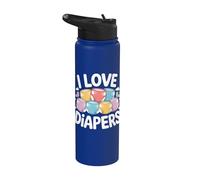I Love Pannolini Colorful Statement Fun Stainless Steel Insulated Water Bottle