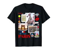 I Love Paris, Cool Paris Famous Landmarks with Eiffel Tower Maglietta