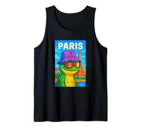 I Love Paris, Cool Paris Green Frog Cartoon Illustration Canotta