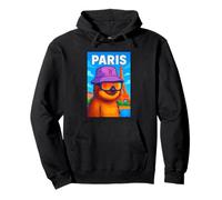 I Love Paris, Cool Paris Lazy Sloth Cartoon Illustration Felpa con Cappuccio