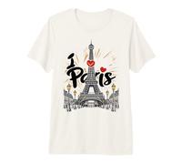 I Love Paris Torre Eiffel Francia, Souvenir Francese Maglietta Premium