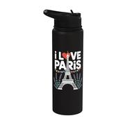 I Love Paris Torre Eiffel Lavender Vibes Stainless Steel Insulated Water Bottle