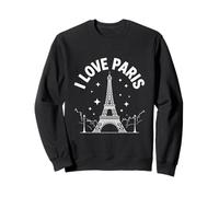 I Love Paris Torre Eiffel Night Stars Felpa
