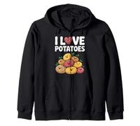 I Love Patate Carino Cartone Animato Vegetale Felpa con Cappuccio