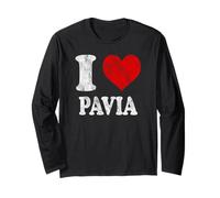I Love Pavia Italia Vintage Maglia a Manica