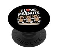 I Love Peanuts - Divertente design a cartoni animati PopSockets PopGrip Adesivo