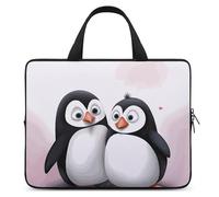 I Love Penguins - Custodia per computer portatile, ultra sottile, leggera e impermeabile, in neoprene resistente, con cinghia da polso