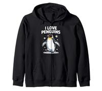 I Love Penguins - Fiocchi di neve per amanti dei pinguini Felpa con Cappuccio