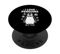 I Love Penguins - Fiocco di neve PopSockets PopGrip Adesivo
