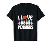 I Love Penguins - Grazioso Design a Forma di Pinguino Maglietta