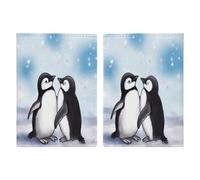 I Love Penguins, porta passaporto, ultra sottile, in pelle PU, organizer per documenti da viaggio, compatto, premium, internazionale, per donne e uomini