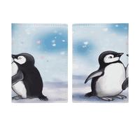 I Love Penguins, porta passaporto, ultra sottile, in pelle PU, organizer per documenti da viaggio, compatto, premium, internazionale, per donne e uomini