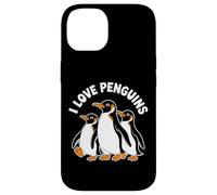 I Love Penguins - Simpatico design con animali Custodia per iPhone 14