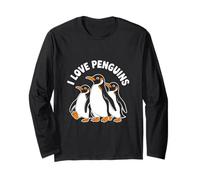 I Love Penguins - Simpatico design con animali Maglia a Manica