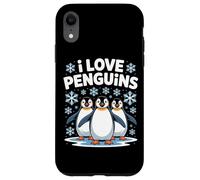 I Love Penguins - Simpatico design con fiocco di neve Custodia per iPhone XR