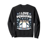 I Love Penguins - Simpatico design con fiocco di neve Felpa