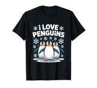 I Love Penguins - Simpatico design con fiocco di neve Maglietta