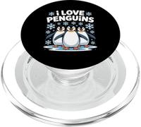 I Love Penguins - Simpatico design con fiocco di neve PopSockets PopGrip per MagSafe