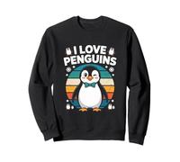 I Love Penguins - Simpatico pinguino ammiccante retrò Felpa