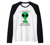 I Love Personal Space Funny Alien Maglia con Maniche Raglan