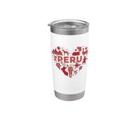 I Love Peru Cuore simboli arte Viaggi Bicchiere termico in acciaio inox doppia parete