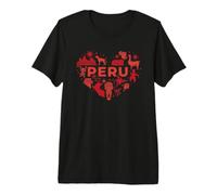 I Love Peru Cuore Simboli Arte Viaggi Maglietta Premium