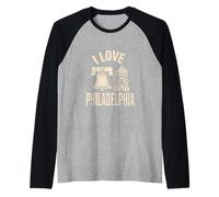 I Love Philadelphia Liberty Bell icona Maglia con Maniche Raglan