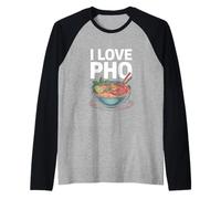 I Love Pho Noodles Cucina vietnamita Maglia con Maniche Raglan