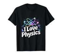 I Love Physics Atom Scienza Chimica Divertimento Maglietta con Stampa Grafica Economica